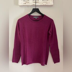 Title Nine 100% Extrafine Merino Wool Crewneck In Burgundy Size S